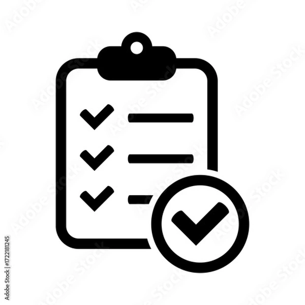 Fototapeta Clipboard with check mark icon.