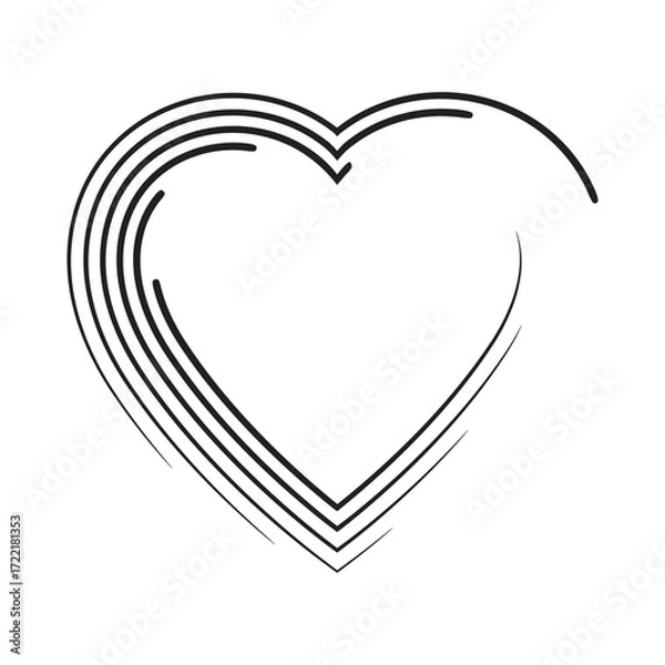Fototapeta Abstract heart shape design element.