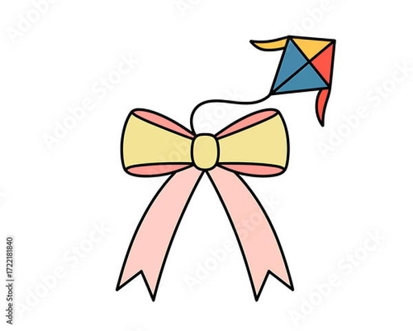 Fototapeta Abstract minimalist decorative illustration with organic curves