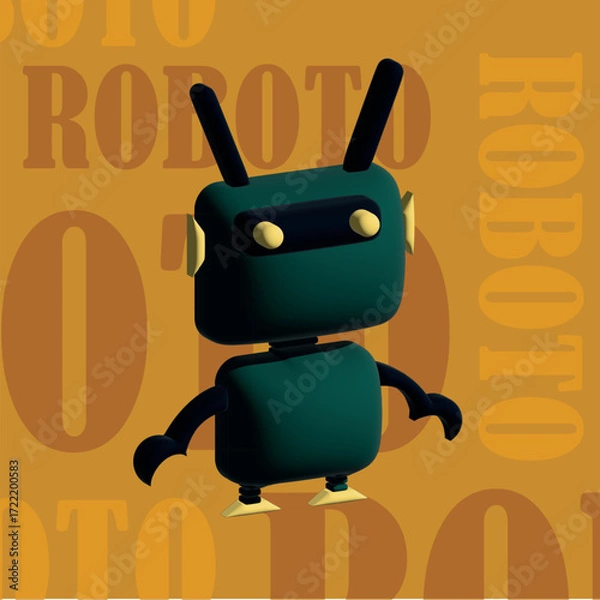 Obraz Robot 3d card