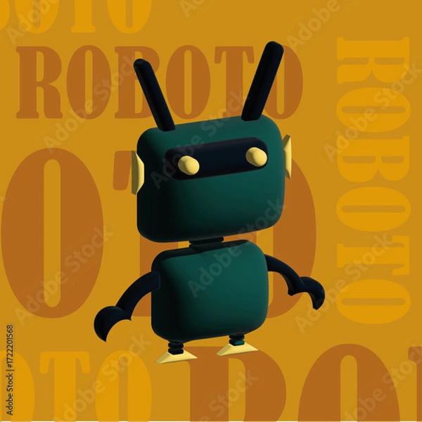 Obraz Robot 3d card