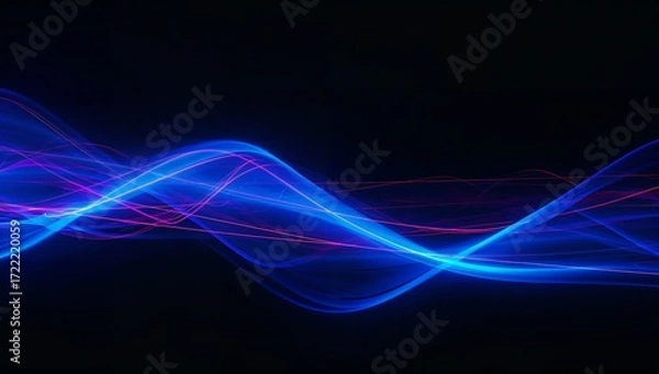 Obraz Abstract Blue and Pink Neon Wave Light Pattern