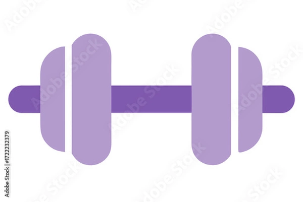 Fototapeta Simple flat design dumbbell icon in purple and lilac colors