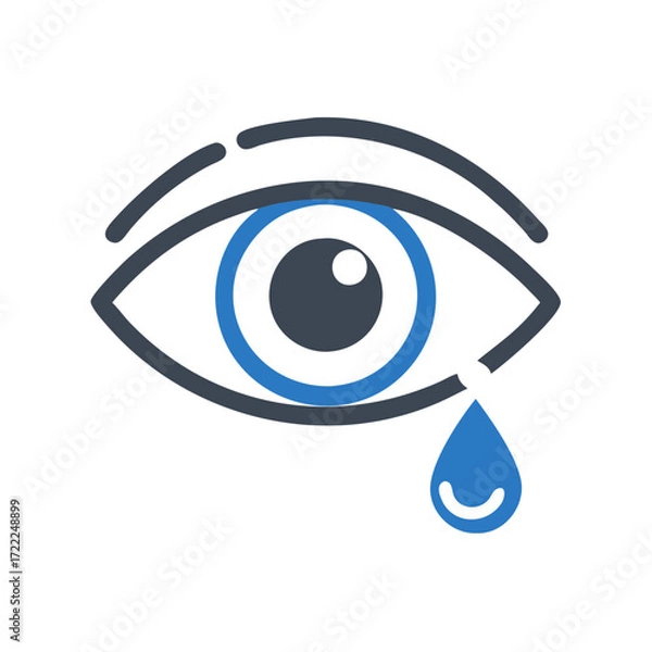 Fototapeta Eye with tear drop illustrating sadness or emotion  
