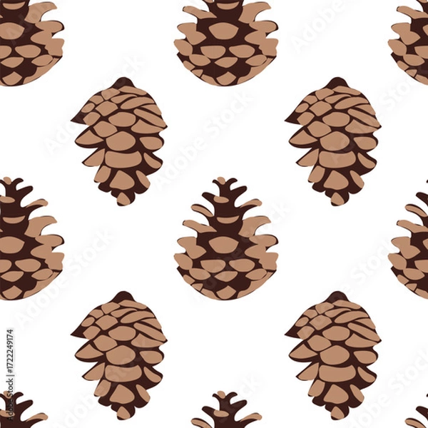 Fototapeta Seamless pattern pine cone design for background, wallpaper, clothing, wrapping, fabric