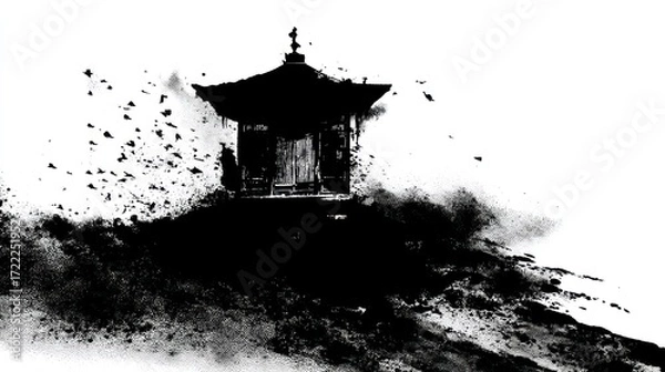 Obraz Abstract pagoda illustration