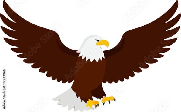 Fototapeta Majestic eagle soaring with wings spread wide in clear sky