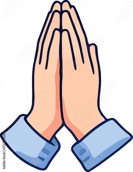 Fototapeta Hands in prayer position showing gratitude and respect