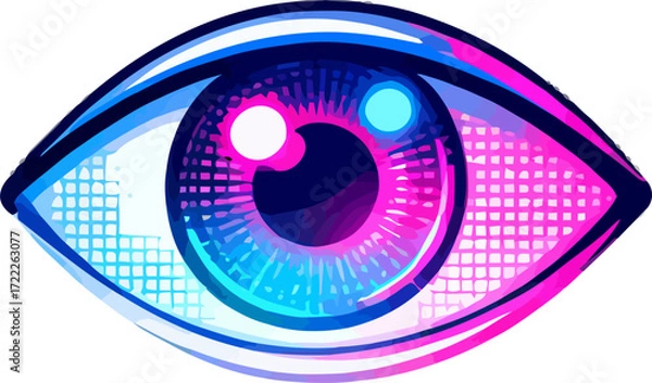 Fototapeta Colorful eye illustration representing vision and perception