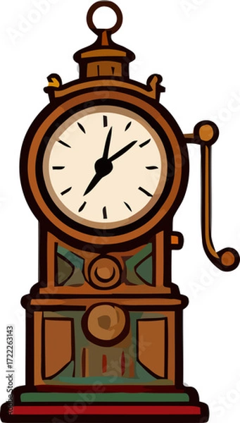 Fototapeta Vintage clock with detailed design showing time in a classic style