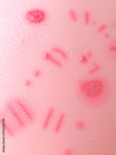 Fototapeta Skin allergy rash dermatitis texture close up background