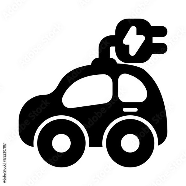 Obraz Charge car silhouette