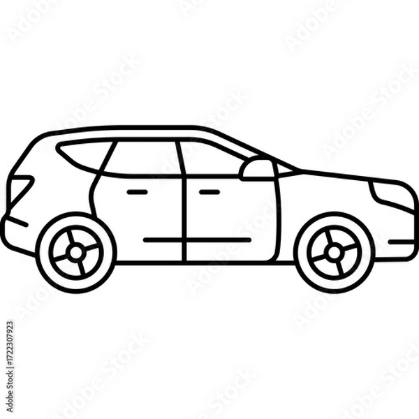 Obraz black car isolated on white