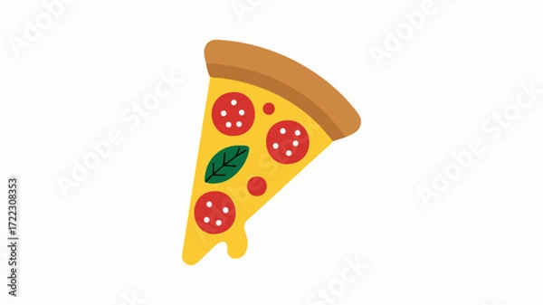 Obraz A slice of pepperoni pizza with melted cheese.