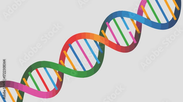 Obraz Colorful illustration of a DNA double helix, representing genetics and scientific concepts.