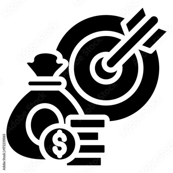 Fototapeta Financial Goals Icon Element For Design