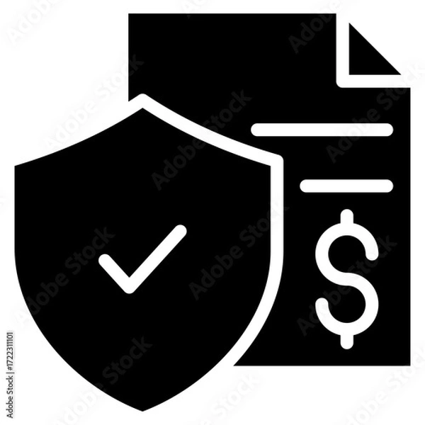 Fototapeta Insurance Policy Icon Element For Design