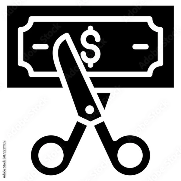 Fototapeta Budget Cut Icon Element For Design