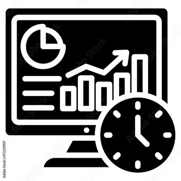 Fototapeta Financial Dashboard Icon Element For Design