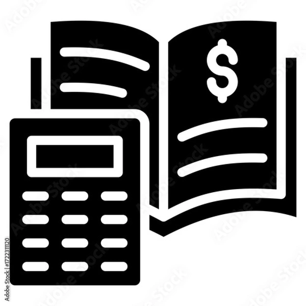 Fototapeta Accounting Ledger Icon Element For Design