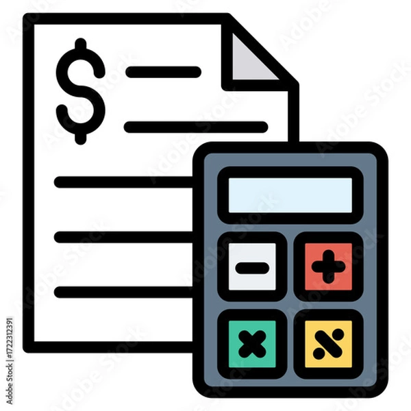 Fototapeta Tax Calculator Icon Element For Design