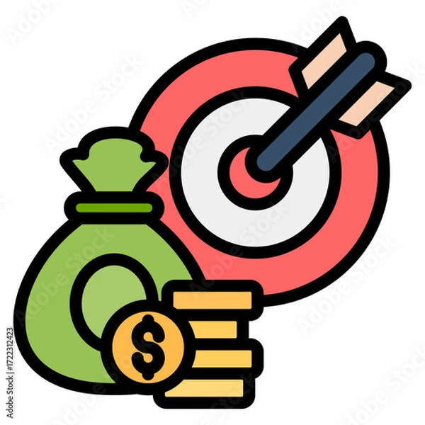 Fototapeta Financial Goals Icon Element For Design