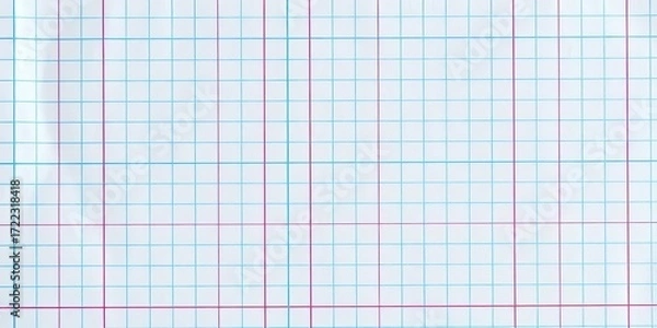 Fototapeta Close-up of a gridded paper background, showing texture and lines,  planning,  graph