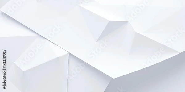 Fototapeta Abstract texture of folded white paper, sharp creases, light and shadow play,  photography,  detail