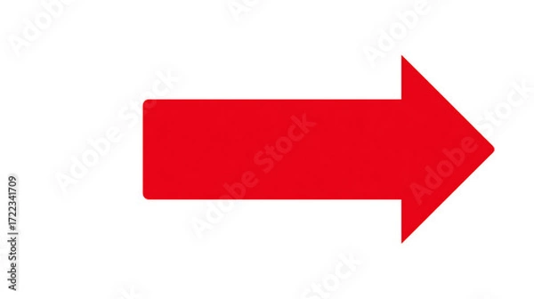 Fototapeta Red arrow pointing to the right isolated on transparent background.