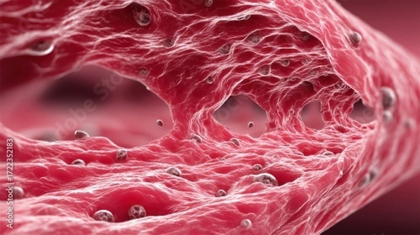 Fototapeta Exploring the Microscopic World: A Close-Up View of a Blood Cell Under Brightfield Microscopy Techniques and Its Implications