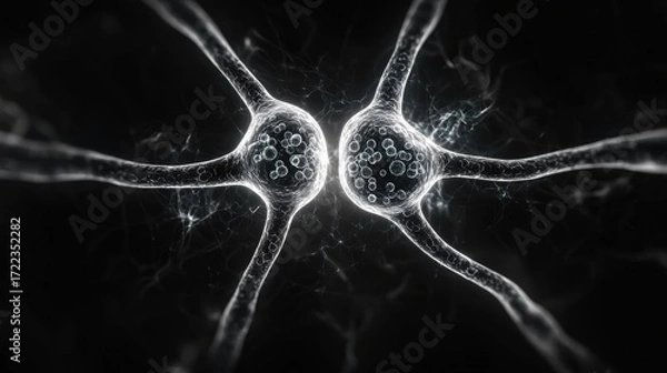Fototapeta Exploring the Intricate World of Neurons: The Essential Organs of the Body Under a Microscopic Lens Revealed in Stunning Detail