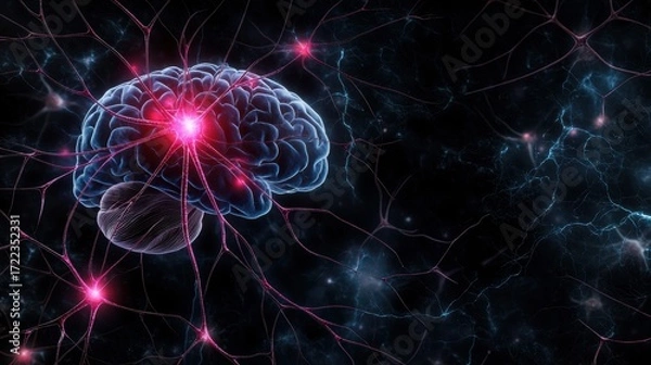 Fototapeta Exploring the Intricate Networks of Neurons in the Brain Through Microscopic Imaging Techniques and Histological Methods