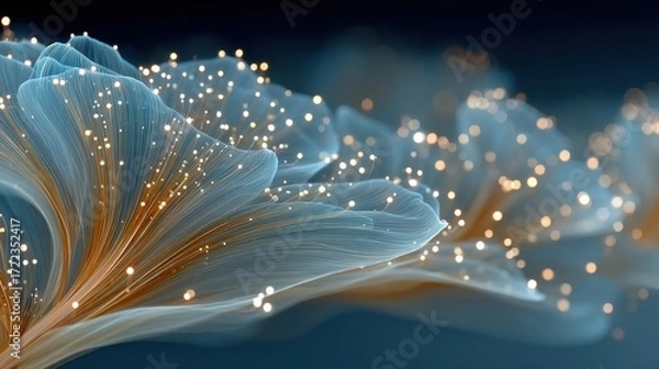 Fototapeta Exploring the Microscopic Beauty of Myelinated Fibers in the Brainstem: A Close-up Floral Insight