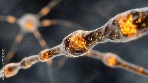 Fototapeta Exploring the Intricate World of Microscopic Cells Illuminated by Light: A Close-Up Study of Cellular Structures in Focus