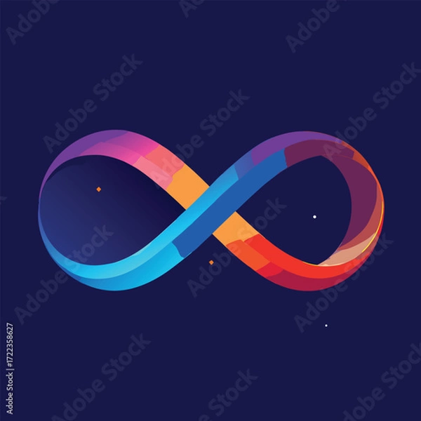 Obraz Infinity Symbol With Colorful Gradient abstract background