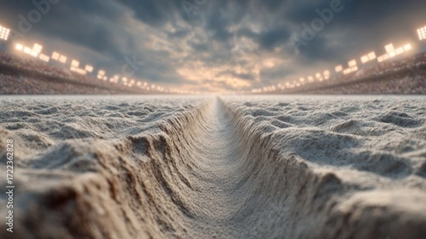 Fototapeta Empty stadium track perspective