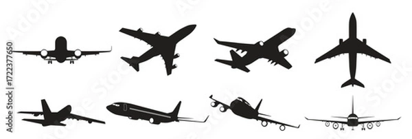Obraz aircraft silhouettes set vector