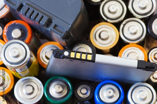Obraz Many various batteries.