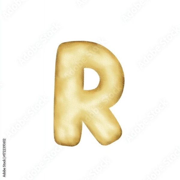 Obraz Aesthetic R gold balloon letters vector illustration