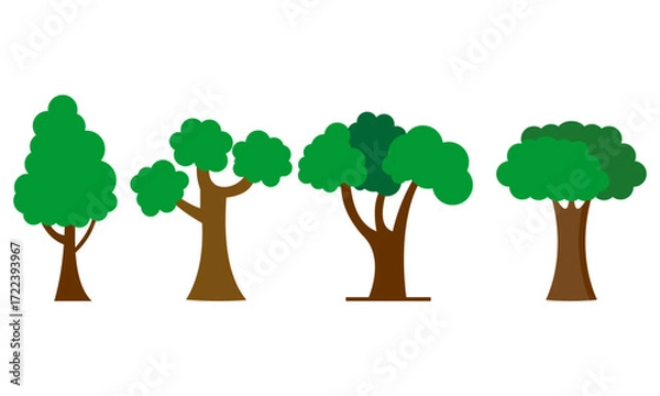 Obraz set of trees vector icon illustration design