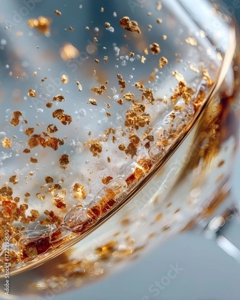 Fototapeta Sparkling Gold Dust Cocktail Luxurious Bar Setting High-Quality Close-Up Modern Aesthetics