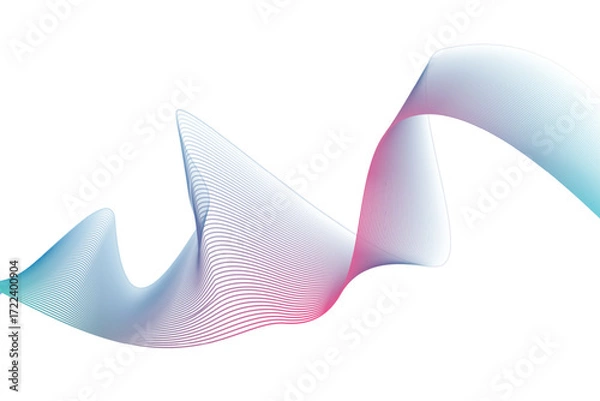 Obraz Blue Gradient Wave Line Background Abstract Flow Curve Design