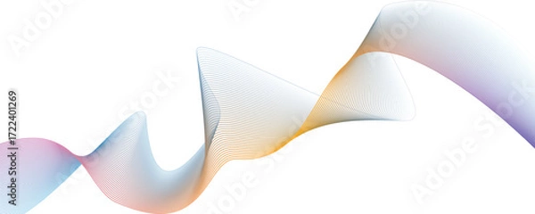 Obraz Colorful Gradient Wave Line Background Abstract Flow in Orange and Purple