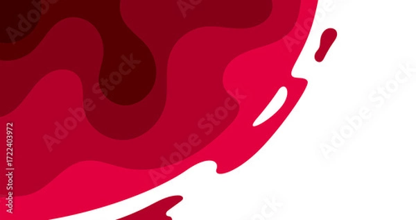 Fototapeta Abstract Paper Cut Style Red Wave Background
