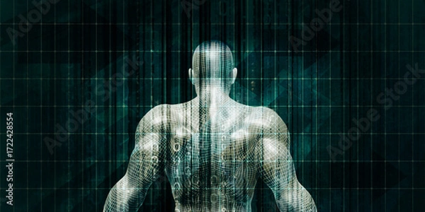 Fototapeta Future Technology Development Through Digital Human Interface