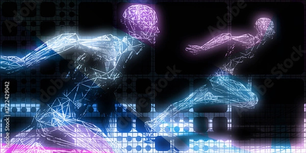 Fototapeta Advanced Intelligence Networks Driving Technological Innovation Race