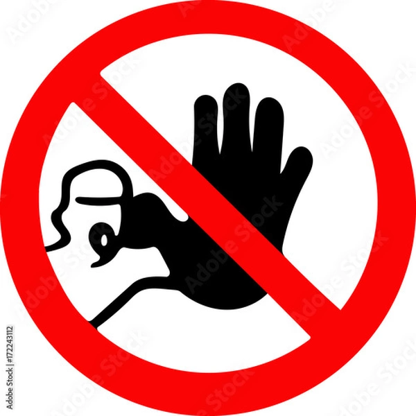 Fototapeta do not pass enter stop.Red prohibition warning symbol sign on white background.