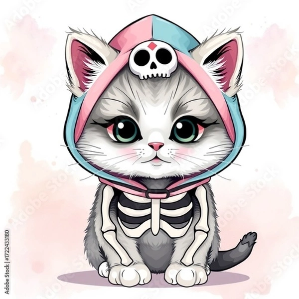 Obraz cat, animal, cartoon, kitten, pet, vector, illustration,