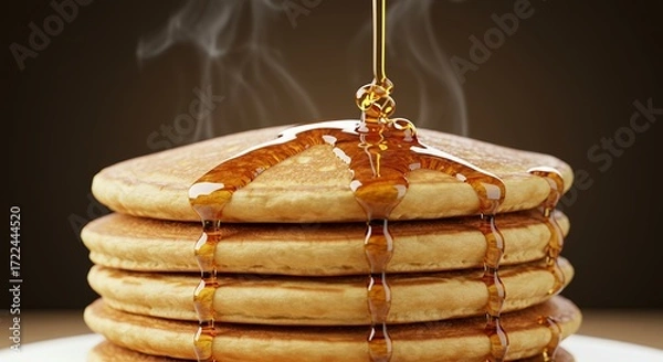 Fototapeta Stack of pancakes with maple syrup