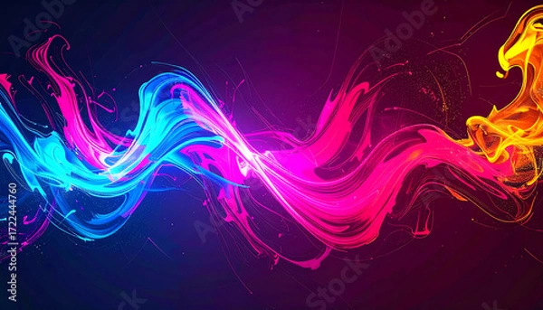 Obraz Vibrant Digital abstract neon distortion effects